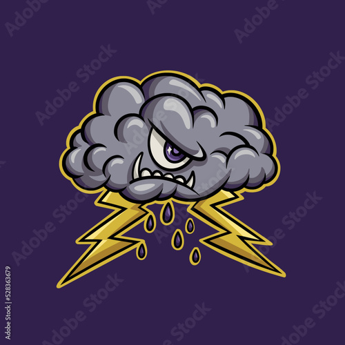 Drak Cloud Rain Cartoon