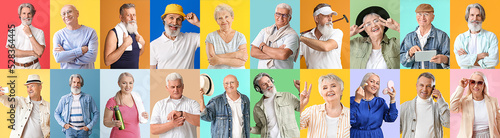 Collage of different elderl...