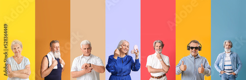 Set of different elderly pe...