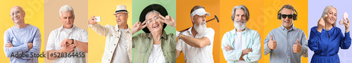 Group of elderly people on ...