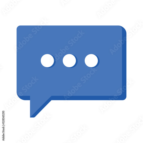 Blue Chat Message Icon for Contact and Customer Service Vector Illustration