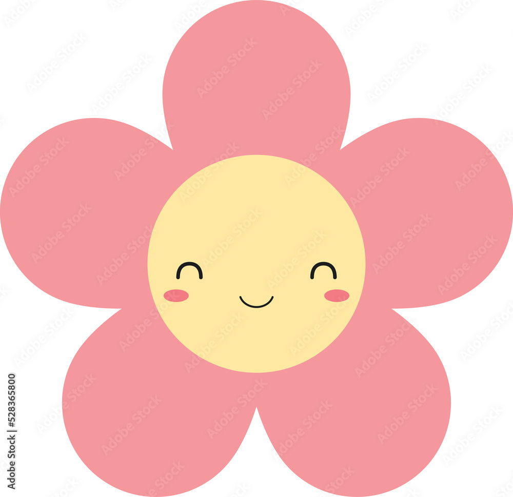 Cute pink flower icon. Flat design illustration. Cute pink flower icon. Flat design illustration.