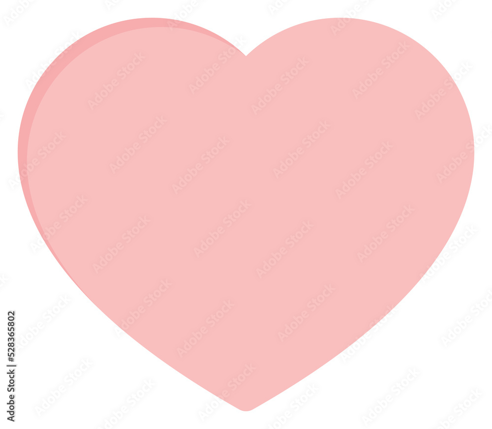 Blank cute pastel pink heart shape icon. Flat design illustration.	