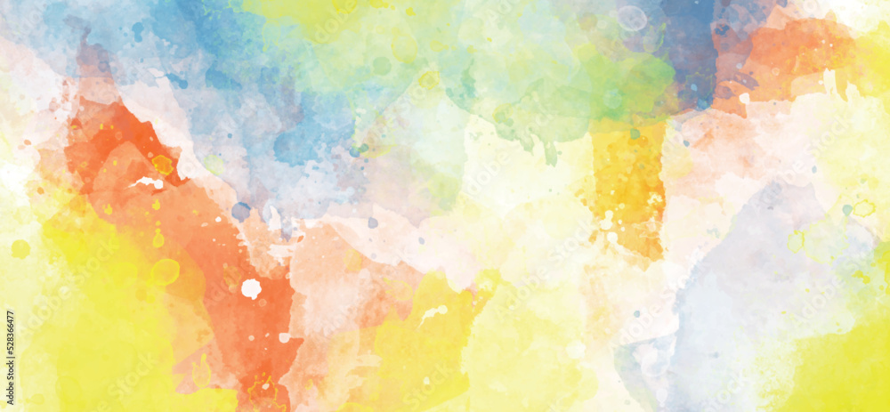 Colorful soft watercolor art background, painting splash watercolor