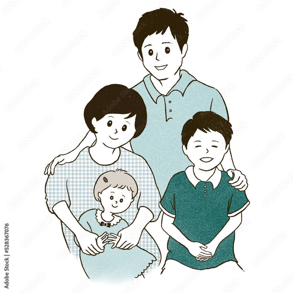 4人家族のイラスト 4人家族のイラスト
