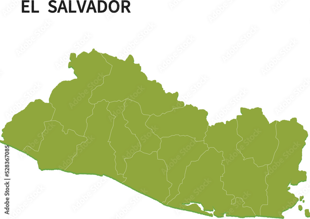 Obraz premium エルサルバドル/ELSALVADOLの地域区分イラスト