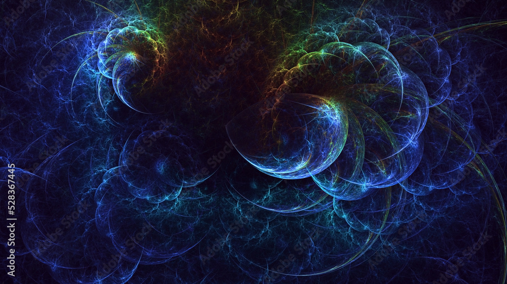 Obraz premium 3D rendering abstract multicolor fractal light background