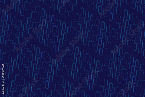 blue computer graphic with many light colored office paperclip in a retro pattern