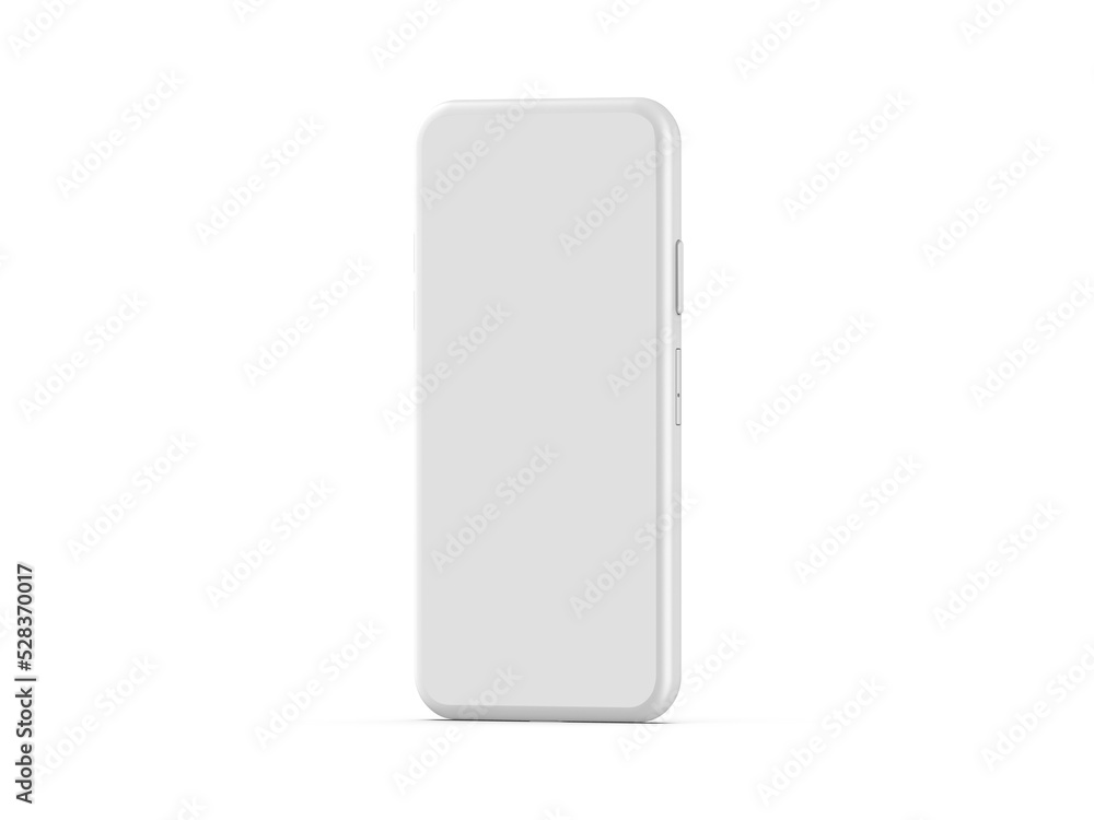 Modern clay smartphone mockup, blank mobile phone device screen on isolated white background, mock up for mobile applications or web page designs, 3d render illustration. Modern clay smartphone mockup, blank mobile phone device screen on isolated white background, mock up for mobile applications or web page designs, 3d render illustration.