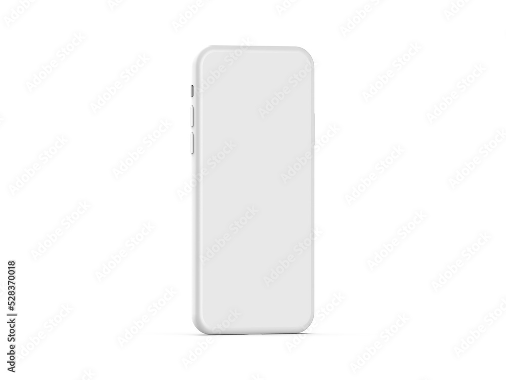 Modern clay smartphone mockup, blank mobile phone device screen on isolated white background, mock up for mobile applications or web page designs, 3d render illustration. Modern clay smartphone mockup, blank mobile phone device screen on isolated white background, mock up for mobile applications or web page designs, 3d render illustration.