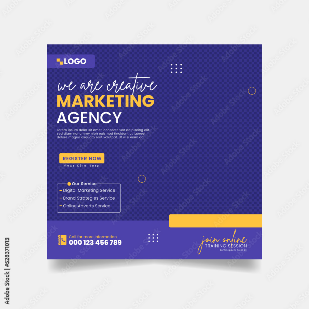 Creative marketing agency social media post web banner template Creative marketing agency social media post web banner template