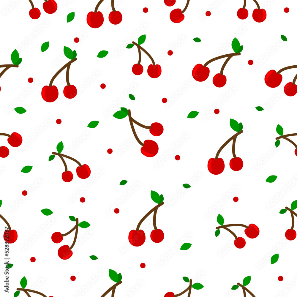simple seamless background vector cheery and branch with leaf simple seamless background vector cheery and branch with leaf