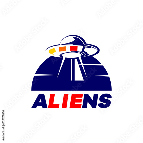 Simple bold alien spaceship vector graphic element