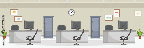 Cute and nice design of Insurance Company and interior objects vector design