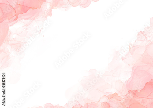 ピンク色のアルコールインクアート © 円山はり