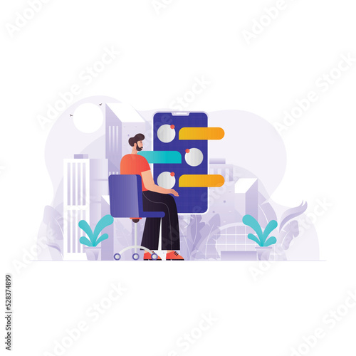 Canvas Print Online Chat Support Illustration Concept