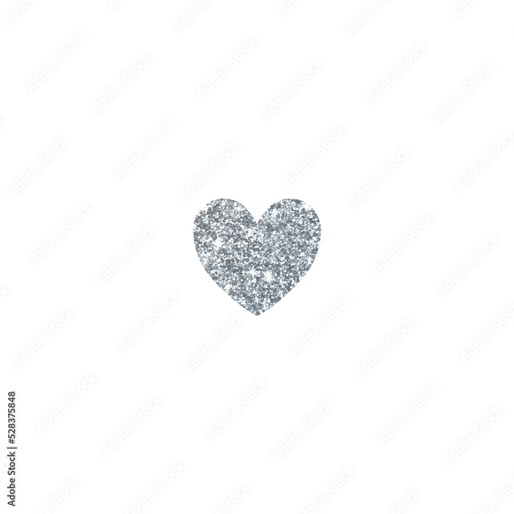 Silver Glitter Heart