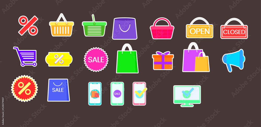 Set of Online shopping icons set, payment elements vector illustration Set of Online shopping icons set, payment elements vector illustration