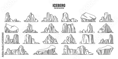 Canvas Print Various floating icebergs