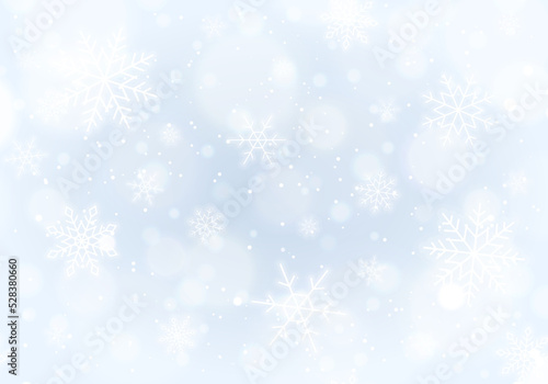 雪の結晶が降る冬のベクターイラスト背景(xmas,snowflake,snowcrystal,holiday,art,winter)