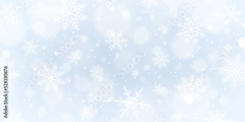 雪の結晶が降る冬のベクターイラスト背景(xmas,snowflake,snowcrystal,holiday,art,winter)