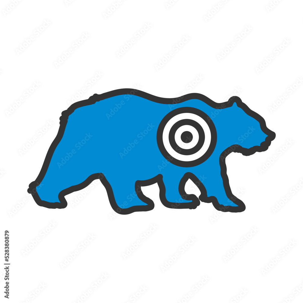 Icon Of Bear Silhouette With Target Icon Of Bear Silhouette With Target