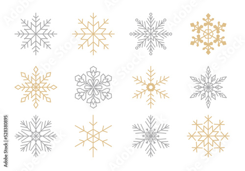 雪の結晶のベクターイラストアイコンセット