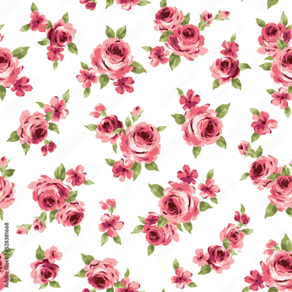 Seamless and beautiful flower illustration pattern, Seamless and beautiful flower illustration pattern,