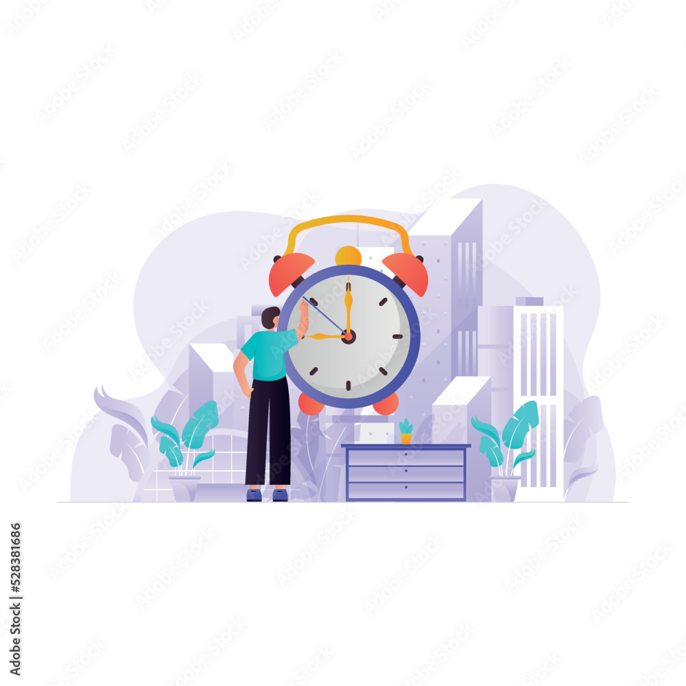Time management vector Illustration Concept Time management vector Illustration Concept