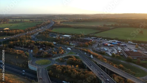 Timelapse footage of the traffic in Newbury. England, UK. photo