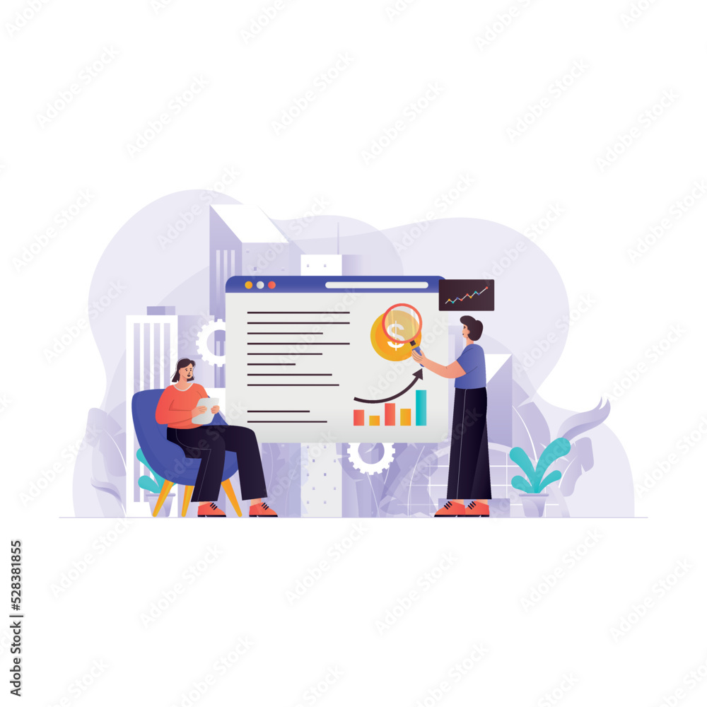 Business product planning illustration concept Business product planning illustration concept