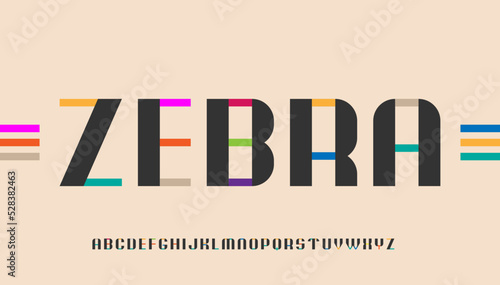colorful zebra typography letter logo design