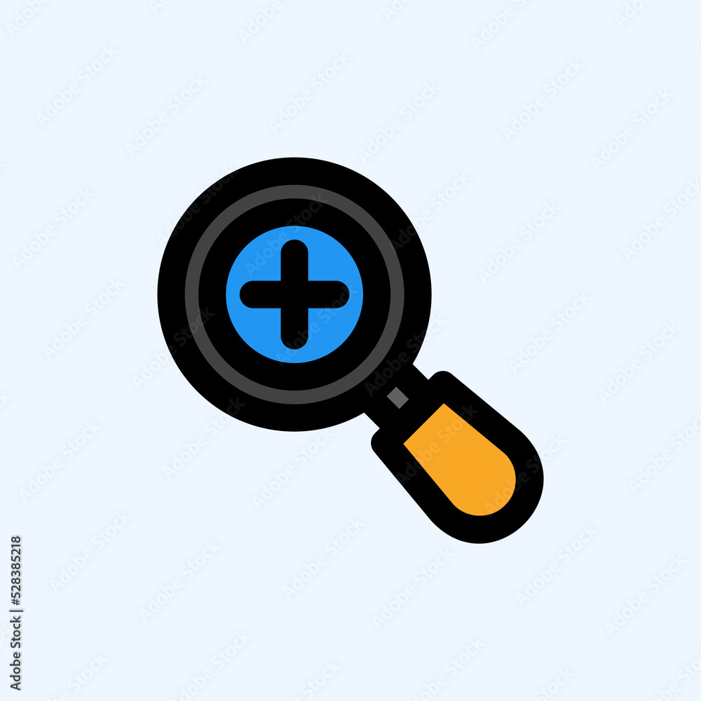 Zoom in icon in filled line style about user interface, use for website mobile app presentation Zoom in icon in filled line style about user interface, use for website mobile app presentation