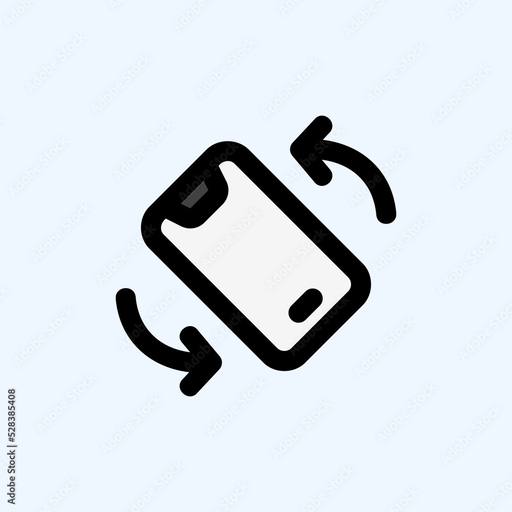 Rotate smartphone icon in filled line style about user interface, use for website mobile app presentation Rotate smartphone icon in filled line style about user interface, use for website mobile app presentation