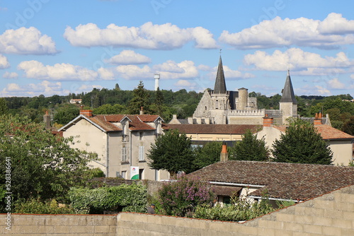 Vue d'ensemble du village, village de Ligugé, département de la Vienne, France