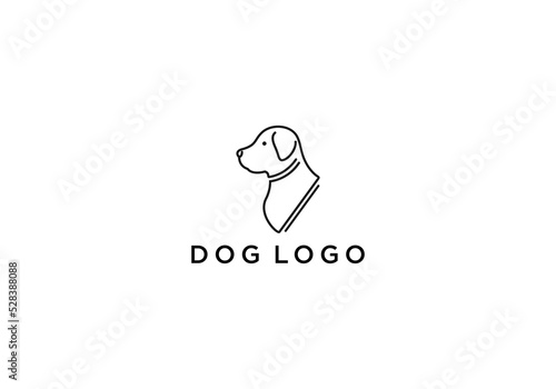 Simple logo with a dog sketch. Good for specialized animal or dog shops
