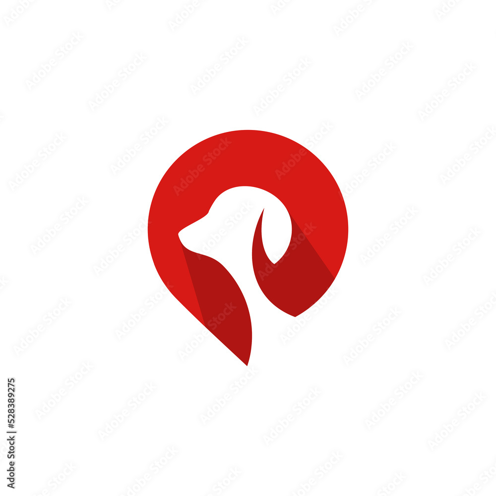 Map Point Combination With Dog,Elegant Minimalist Style Logo Design Map Point Combination With Dog,Elegant Minimalist Style Logo Design