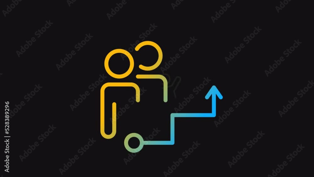 Animated guidance dark gradient icon. High performance team. Achieve results with team. Loop 4k video with alpha channel on transparent background. Outline motion graphic animation for night mode Animated guidance dark gradient icon. High performance team. Achieve results with team. Loop 4k video with alpha channel on transparent background. Outline motion graphic animation for night mode