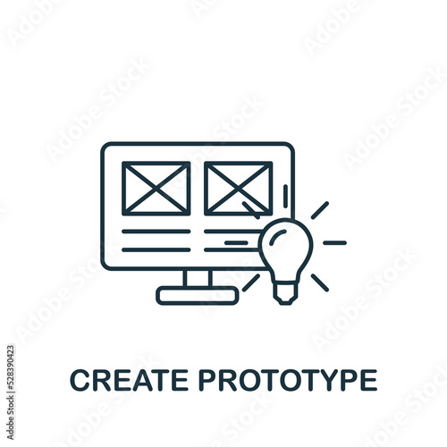 Create Prototype icon. Line simple Web Development icon for templates, web design and infographics