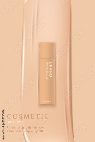 liquid foundation and cosmetics product ads template.