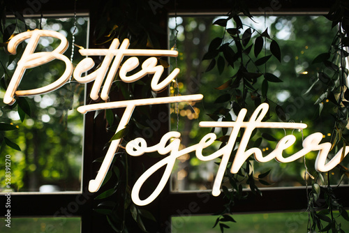 Fotografie Wedding day neon text