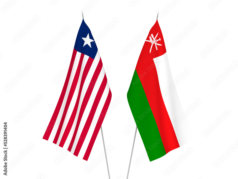 Sultanate of Oman and Liberia flags
