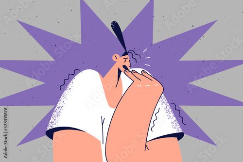 Stressed woman feeling scared 