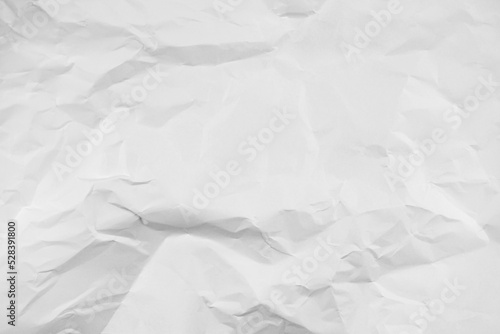 White crumpled paper texture background  clean white wrinkled paper  top view..