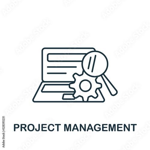 Project Management icon. Line simple Web Development icon for templates, web design and infographics