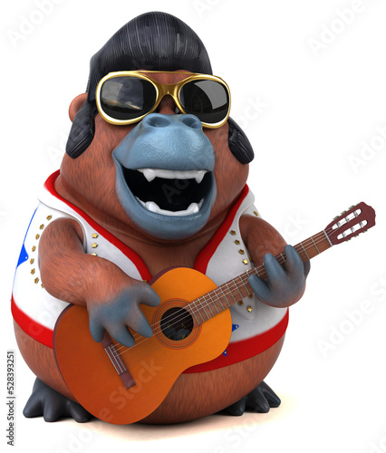 Fun 3D cartoon illustration of a Orang Outan rocker