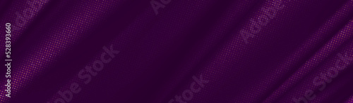 Luxury background with purple fabric folds with golden halftone. Vector illustration.