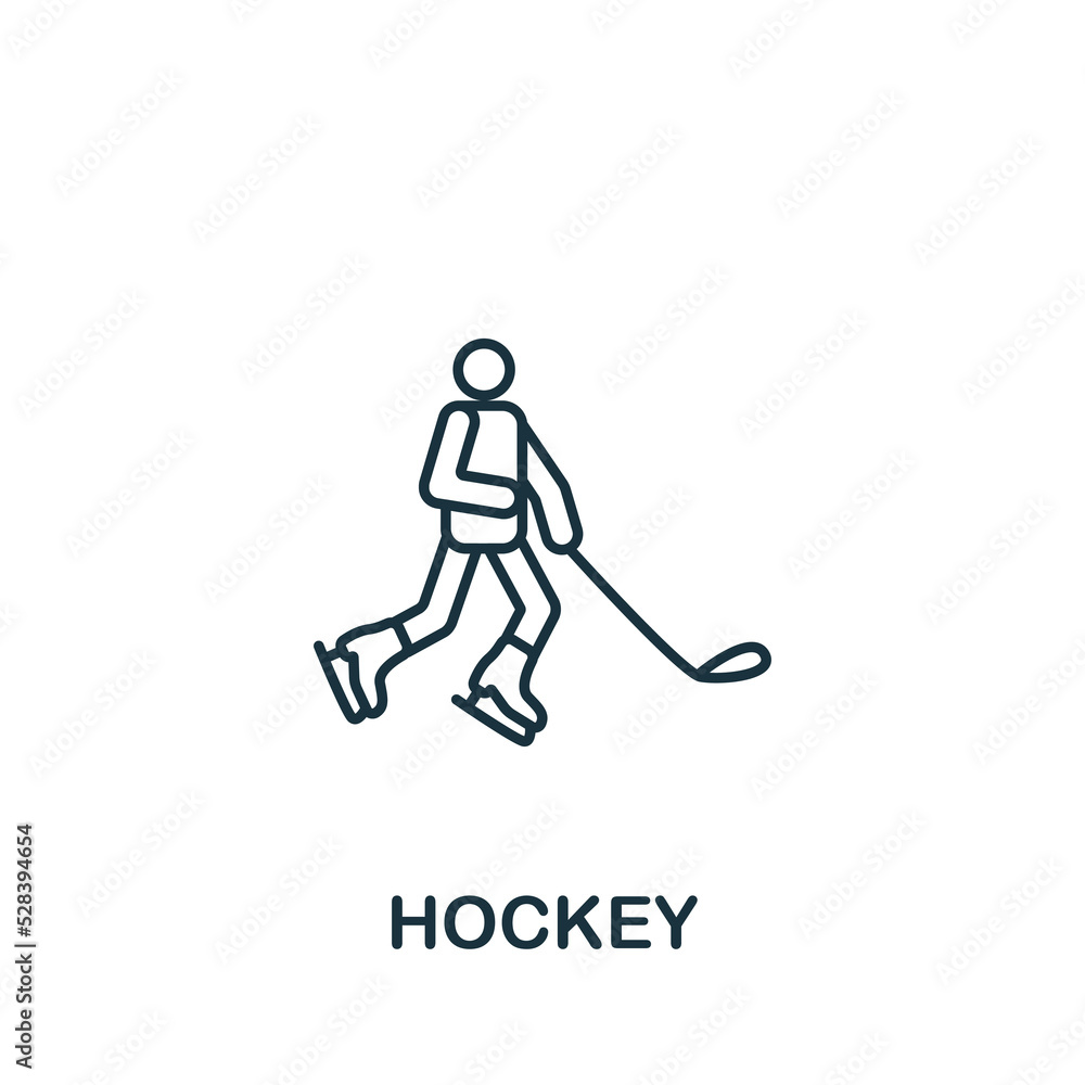 Hockey icon. Line simple icon for templates, web design and infographics