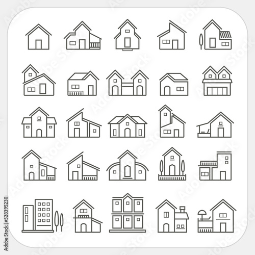 Houses icons set, Real estate, Line icon, EPS10