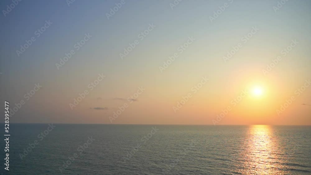 Sunset Sun Above Tropical Sea Horizon, Tropical Paradise Scenery Sunset Sun Above Tropical Sea Horizon, Tropical Paradise Scenery